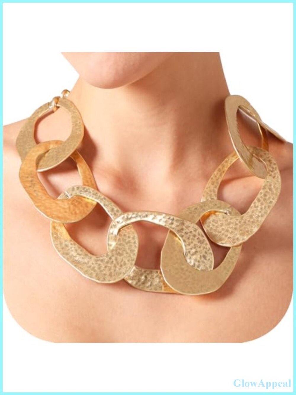 Chunky Link Chain Necklace Zinc Alloy Adjustable Statement Jewelry